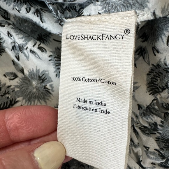 LoveShackFancy Cheyanne Floral Print Bubble Mini Skirt in Warm Grey - Picture 11 of 12